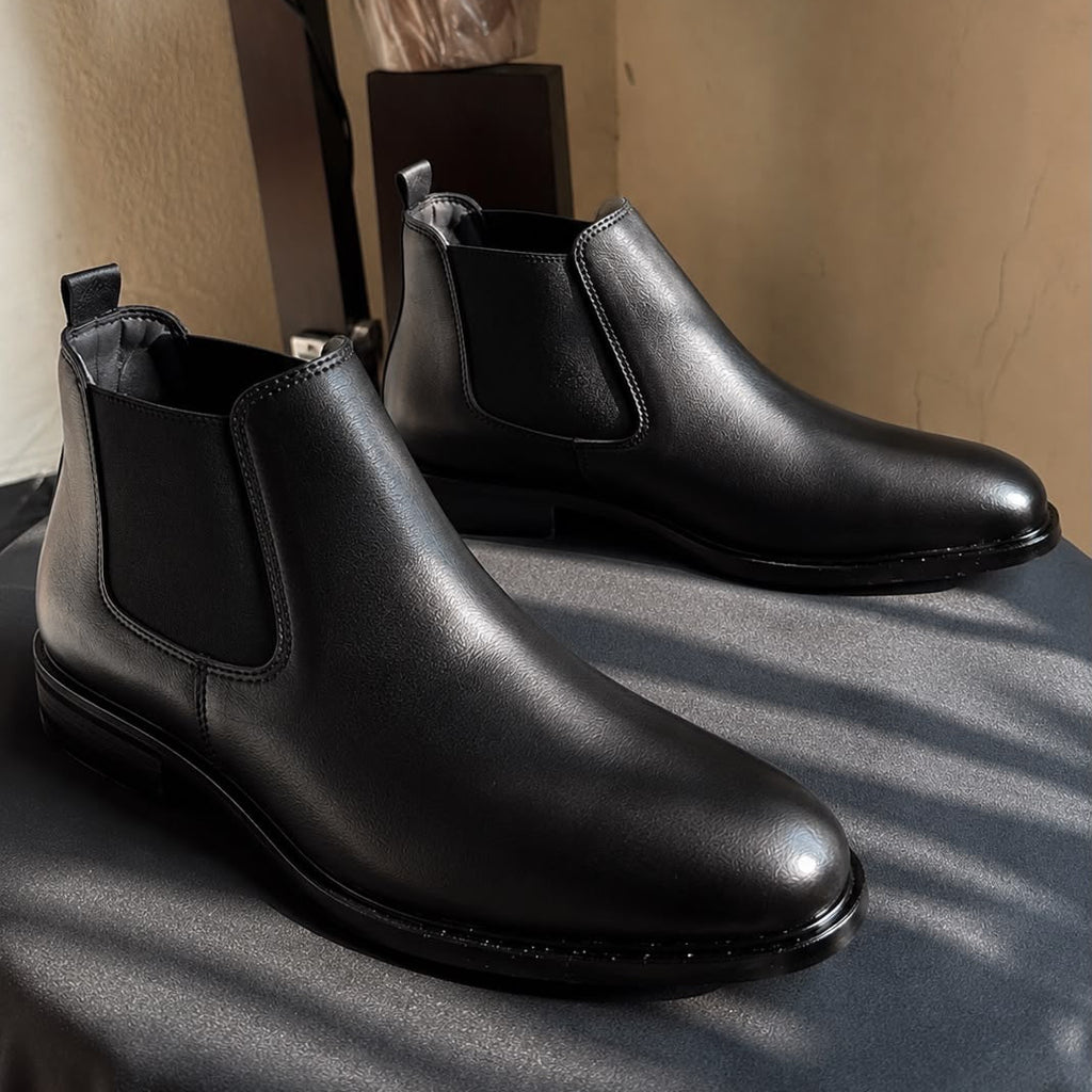 Men's Black Chelsea Boots – Classic Leather Slip-On Ankle Boots