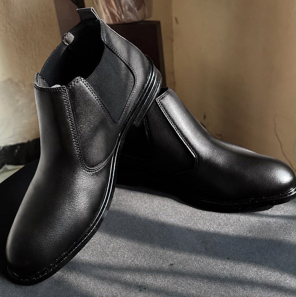 Men's Black Chelsea Boots – Classic Leather Slip-On Ankle Boots
