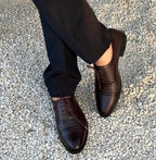 Mens's Brown Full- Brogue Wing- Tip Oxford Shoes